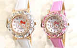 Hello Kitty Παιδικό ρολόι με ζιργκόν σε λευκό και ροζ χρώμα